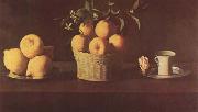 Francisco de Zurbaran Still Life with Lemons,Oranges and Rose (mk08) oil painting